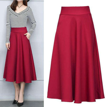 women's waist all-match mid-length skirt