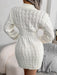 Fried Dough Twist Design Wool Skirt Dress with Waist Bag - Women's Autumn-Winter Knitwear