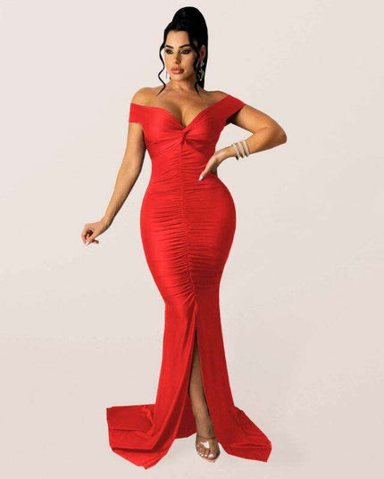 Chic V Neck Ruched Mini Dress with Cap Sleeves for Women