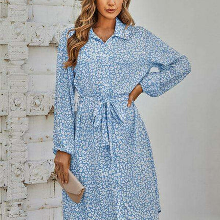 Chic Woven Cardigan Dress with Elegant Waist Belt for Fashionable Women