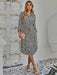 Chic Printed Cardigan Dress for Women with Flattering Waistband