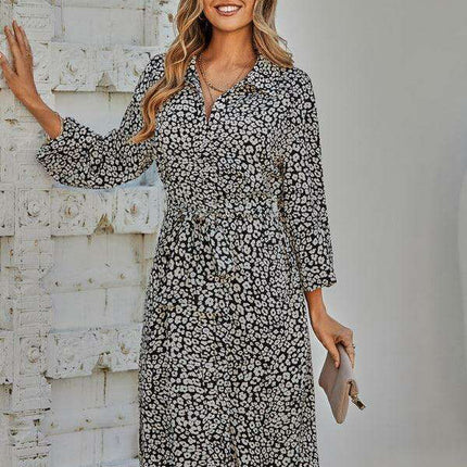 Chic Woven Cardigan Dress with Elegant Waist Belt for Fashionable Women