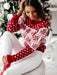 Women Holiday Knit Snowflake Sweater