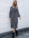 Women's ruffle collar long-sleeved floral dresses