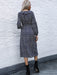Women's ruffle collar long-sleeved floral dresses