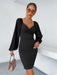 Elegant V-Neck Bodycon Dress - Ideal for Fashion-Forward Ladies