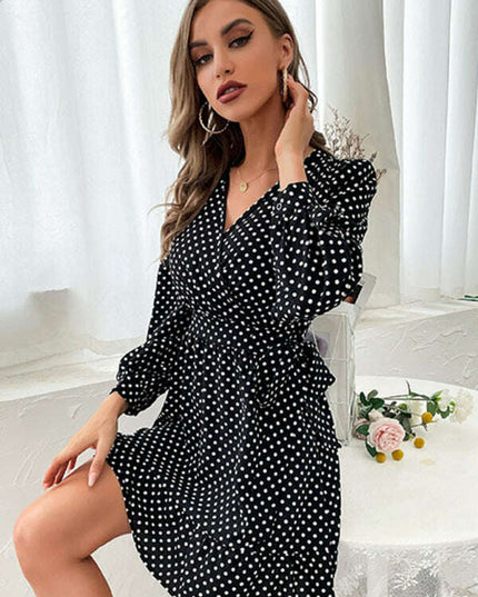 Polka Dot Print Elegant Casual Woven Dress