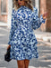 Floral Print Long Sleeve Ruffle Vacation Dress