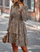 Floral Print Long Sleeve Ruffle Vacation Dress