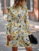 Floral Print Long Sleeve Ruffle Vacation Dress
