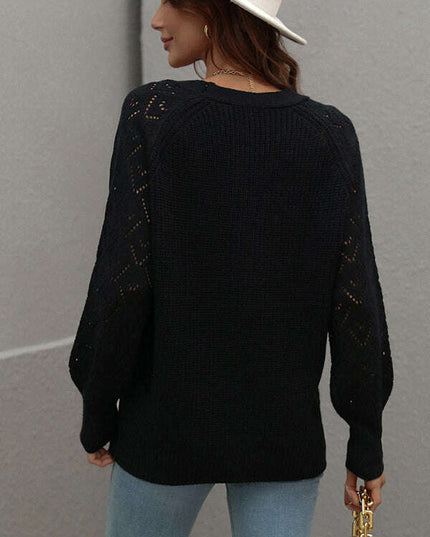 Single Breasted Solid Knit Cardigan Oversized Sweater