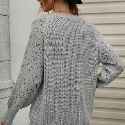 Single Breasted Solid Knit Cardigan Oversized Sweater