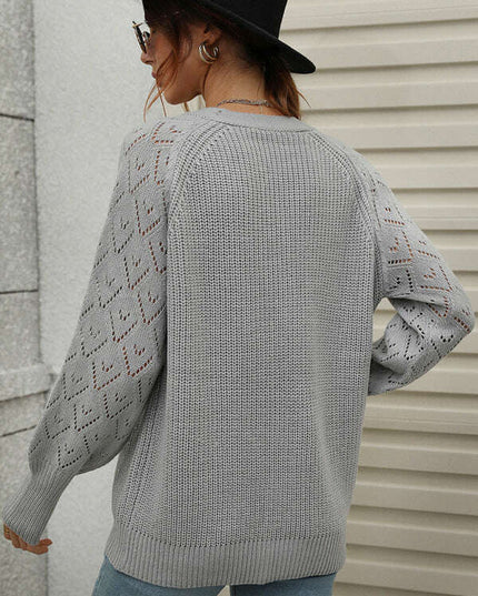 Single Breasted Solid Knit Cardigan Oversized Sweater