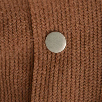 Corduroy Skirt Single Breasted High Waisted Skirt