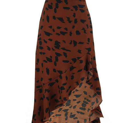 Fashion High Waist Rhombus Printed Loose A-Line Skirt