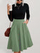 Women's Pocket Button Elegant Midi Skirt