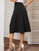 Women's slit simple solid color midi skirt