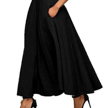 New style women's skirt solid color strap and ankle waist waist skirt