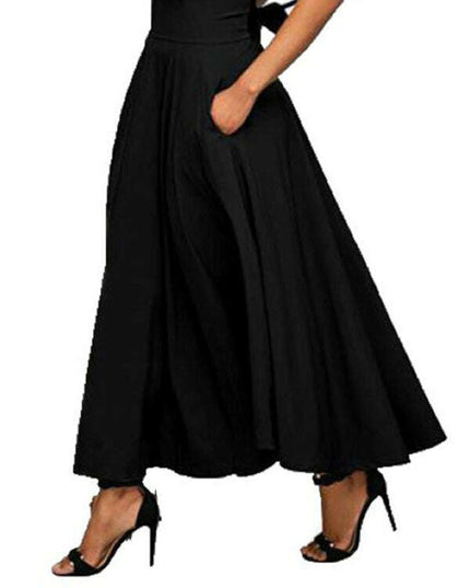 New style women's skirt solid color strap and ankle waist waist skirt
