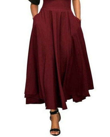 New style women's skirt solid color strap and ankle waist waist skirt
