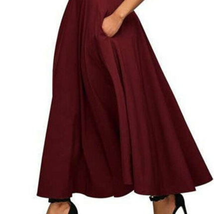 New style women's skirt solid color strap and ankle waist waist skirt