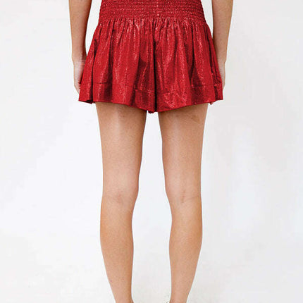 New Casual Sports Women's Shorts Loose Elastic Waist Drape Glitter Pants