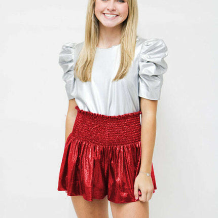 New Casual Sports Women's Shorts Loose Elastic Waist Drape Glitter Pants