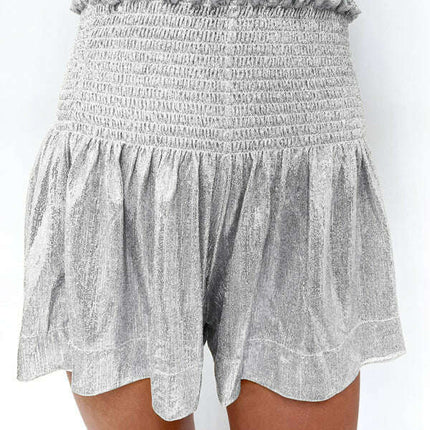 New Casual Sports Women's Shorts Loose Elastic Waist Drape Glitter Pants