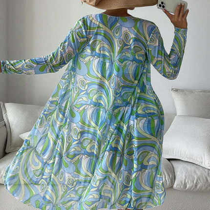 Split three-piece high waist long-sleeved ins blouse drawstring bikini