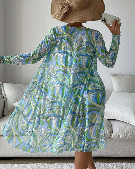 Split three-piece high waist long-sleeved ins blouse drawstring bikini