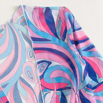 Split three-piece high waist long-sleeved ins blouse drawstring bikini