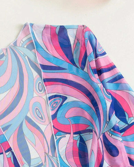 Split three-piece high waist long-sleeved ins blouse drawstring bikini