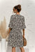 Floral Print V-Neck Trumpet Sleeve Dress with Cake Style Detail