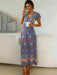 Boho Chic Floral Maxi Dress with V-Neck and Flowy Skirt