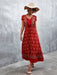 Bohemian Vibe Women's V-Neck Woven Maxi Dress