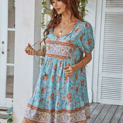 Bohemian Breeze Viscose Summer Dress for Beach Retreats