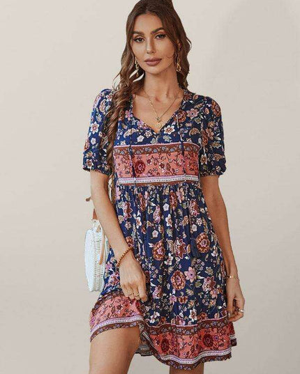 Bohemian Breeze Viscose Summer Dress for Beach Retreats