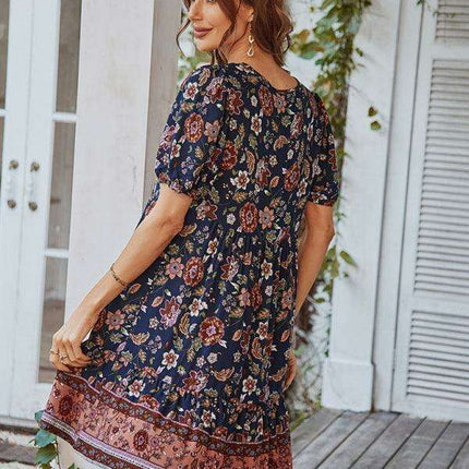 Bohemian Breeze Viscose Summer Dress for Beach Retreats