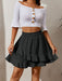 Women's Irregular solid color ruffle skirt