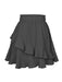 Women's Irregular solid color ruffle skirt