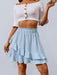 Women's Irregular solid color ruffle skirt