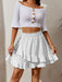 Women's Irregular solid color ruffle skirt