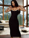 Women's Contrasting color suspender sexy open back slim dress