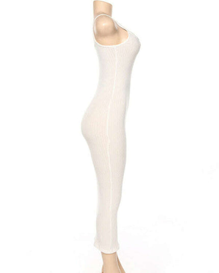 Women's Contrasting color suspender sexy open back slim dress