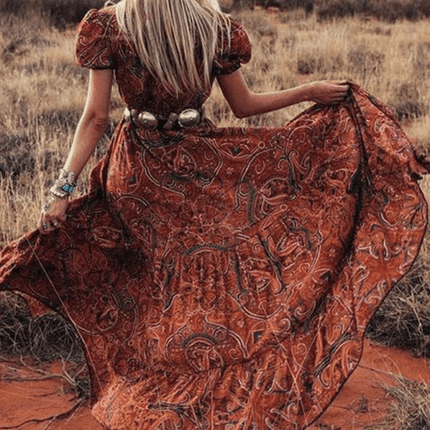 Bohemian Paisley V-Neck Summer Dress for Women - Lightweight and Breezy Design