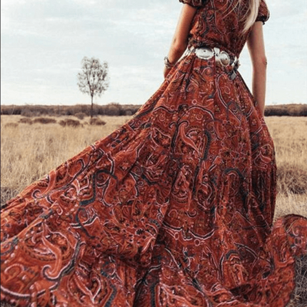 Bohemian Paisley V-Neck Summer Dress for Women - Lightweight and Breezy Design