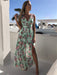 Elegant Sleeveless Floral Chiffon Maxi Dress for Beach Getaways