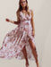 Elegant Sleeveless Floral Chiffon Maxi Dress for Beach Getaways