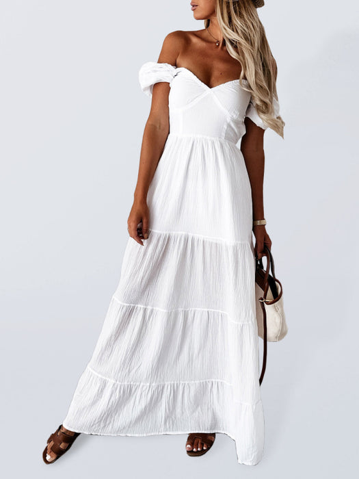 Strappy Square Neck High-Waisted Dress with Sleeveless Detail