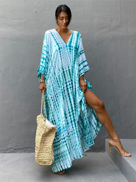 Sun-Kissed Cotton Beach Cover-Up with Vibrant Print